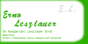 erno leszlauer business card